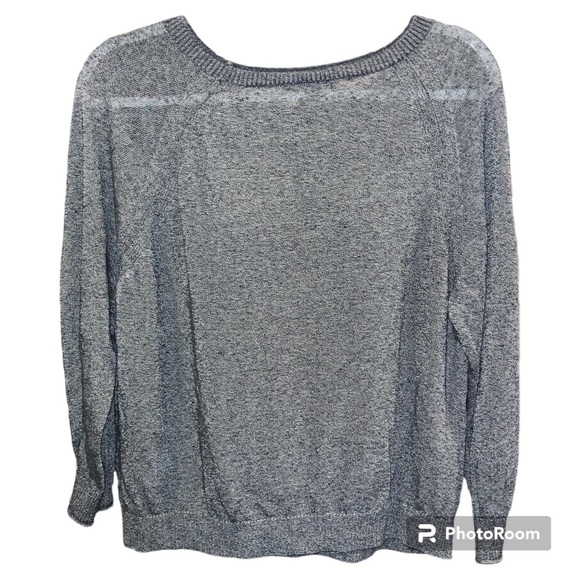 J. CREW woman’s gray linen blend boat neck sweater size large - Picture 2 of 11